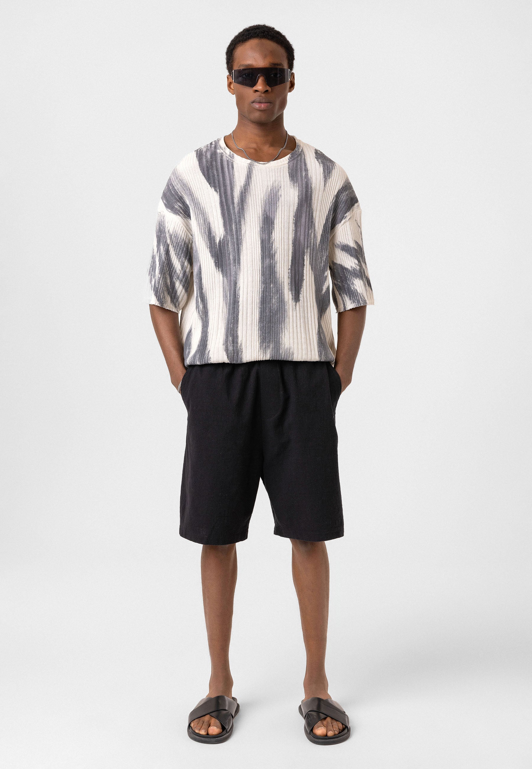 Oversized Knit T-shirts Soft Washed Texture, Relaxed Comfort