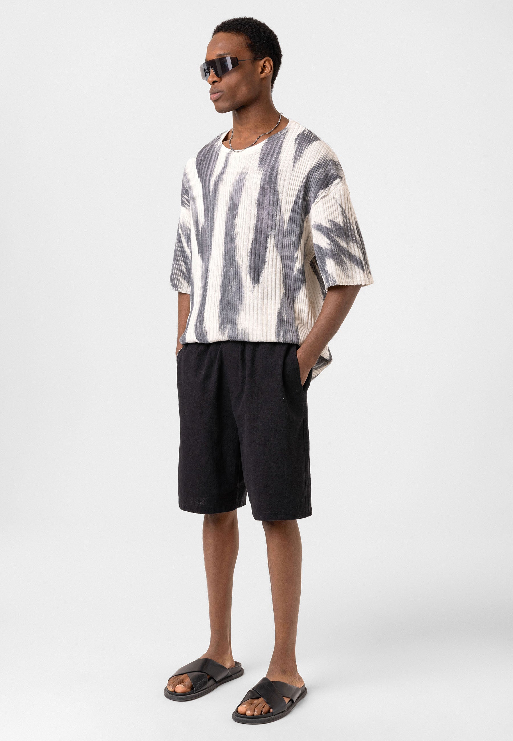 Oversized Knit T-shirts Soft Washed Texture, Relaxed Comfort
