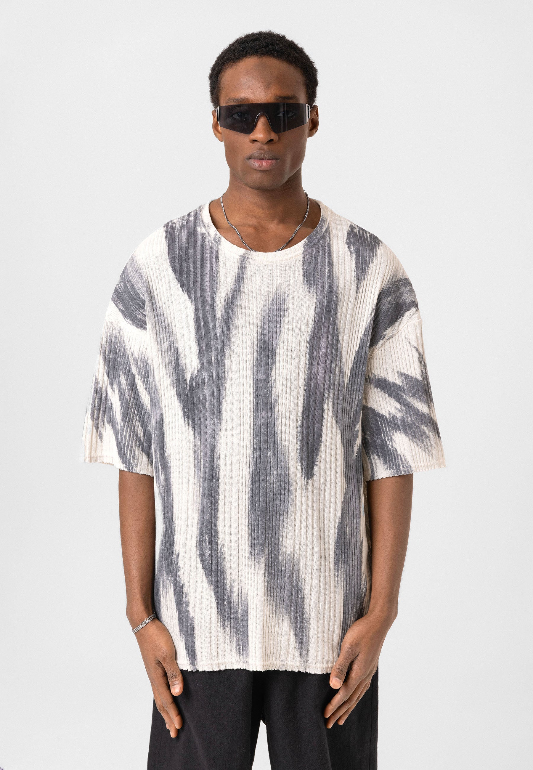 Oversized Knit T-shirts Soft Washed Texture, Relaxed Comfort