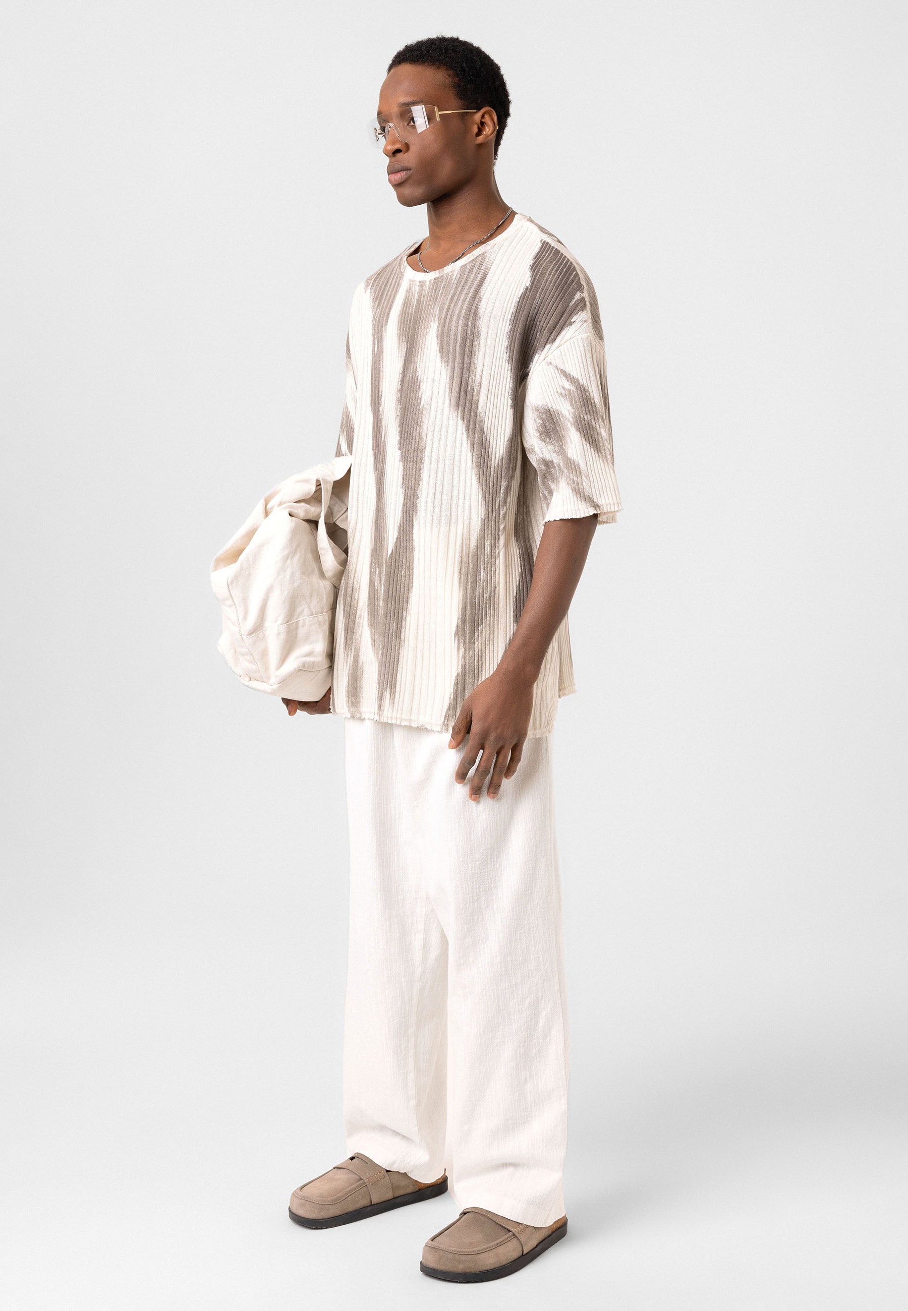 Oversized Knit T-shirts Soft Washed Texture, Relaxed Comfort