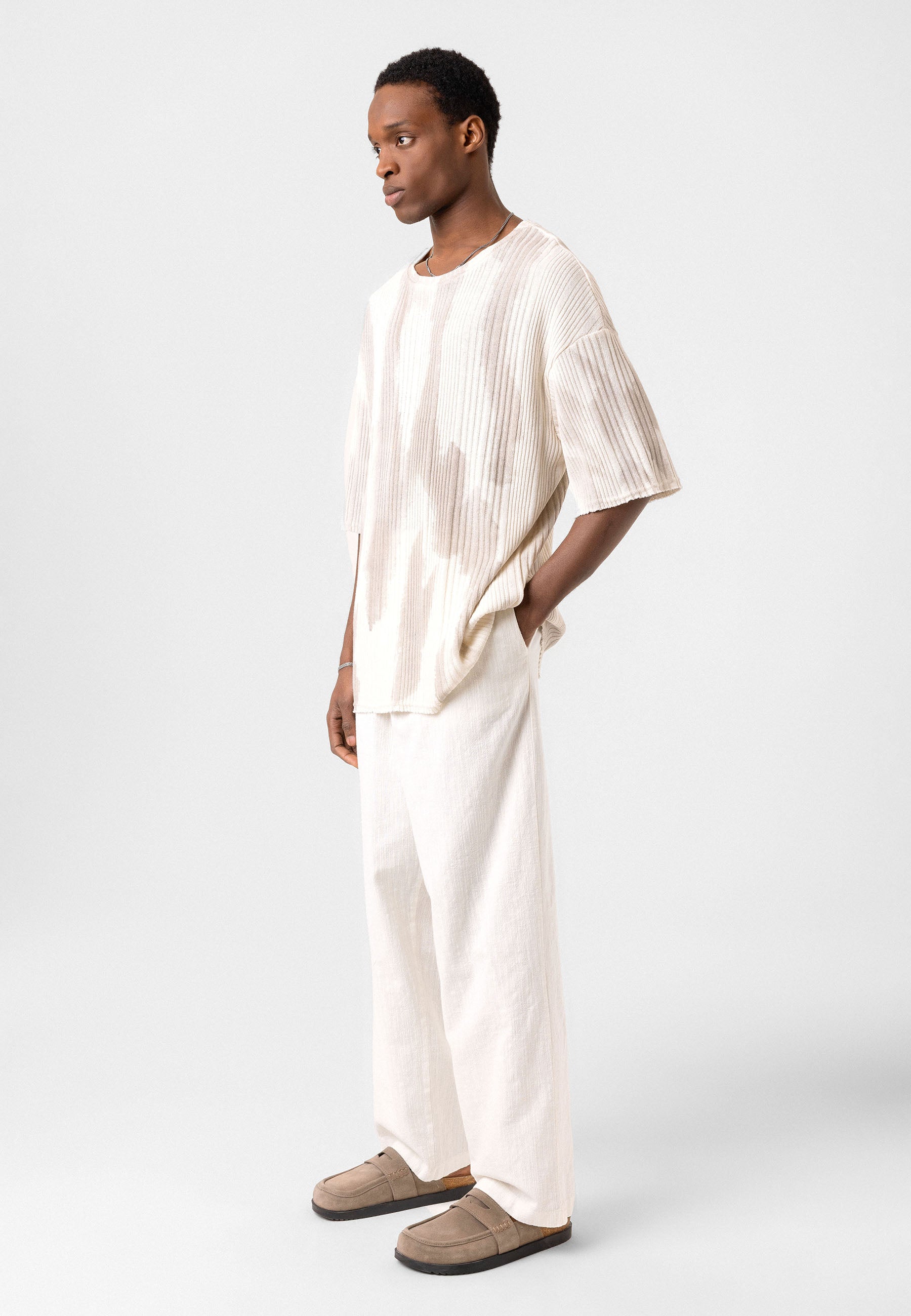 Oversized Knit T-shirts Soft Washed Texture, Relaxed Comfort