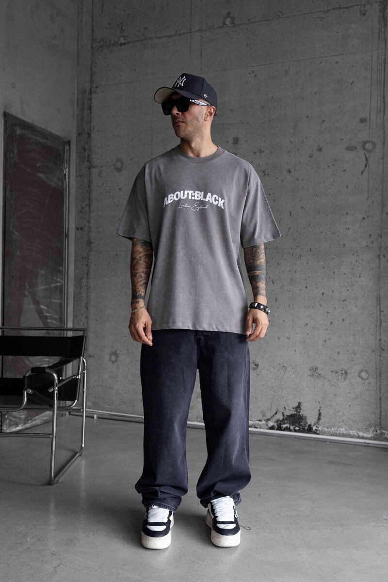 ABOUT BLACK PRINTED T-SHIRT GRAY 1767