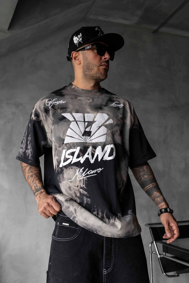 Black Island Milano Bold Logo Black Oversized T-Shirt 1861