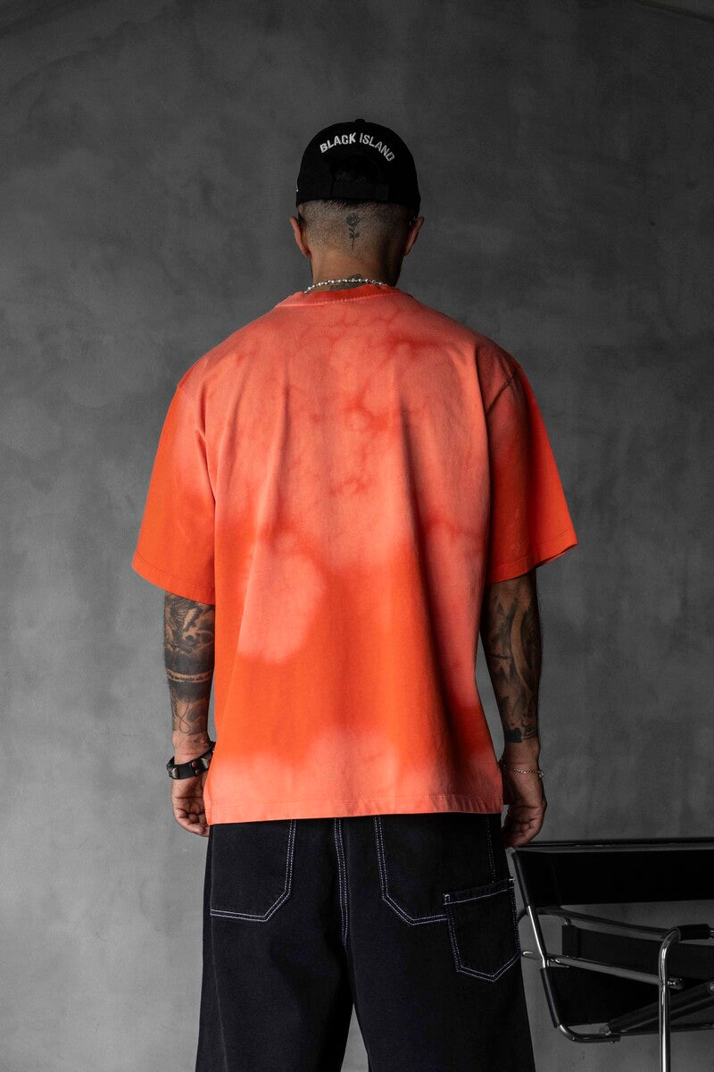 Black Island Milano Bold Logo Orange Oversized T-Shirt 1861