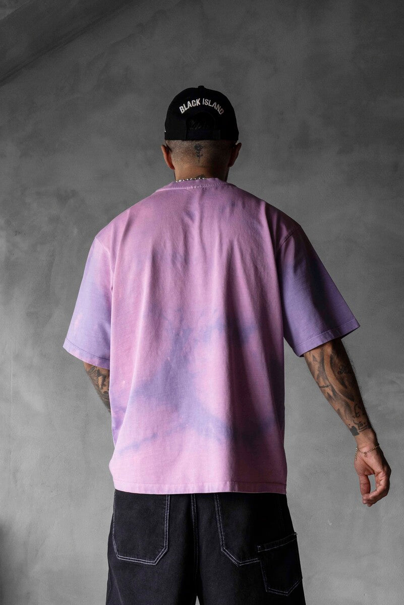 Black Island Milano Bold Logo Purple Oversized T-Shirt 1861