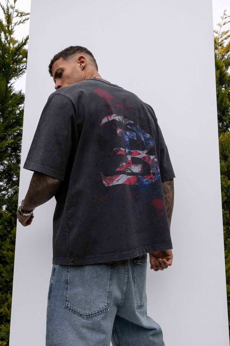 B PRINTED WASHED T-SHIRT ANTRA 1847