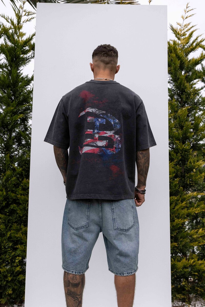 B PRINTED WASHED T-SHIRT ANTRA 1847