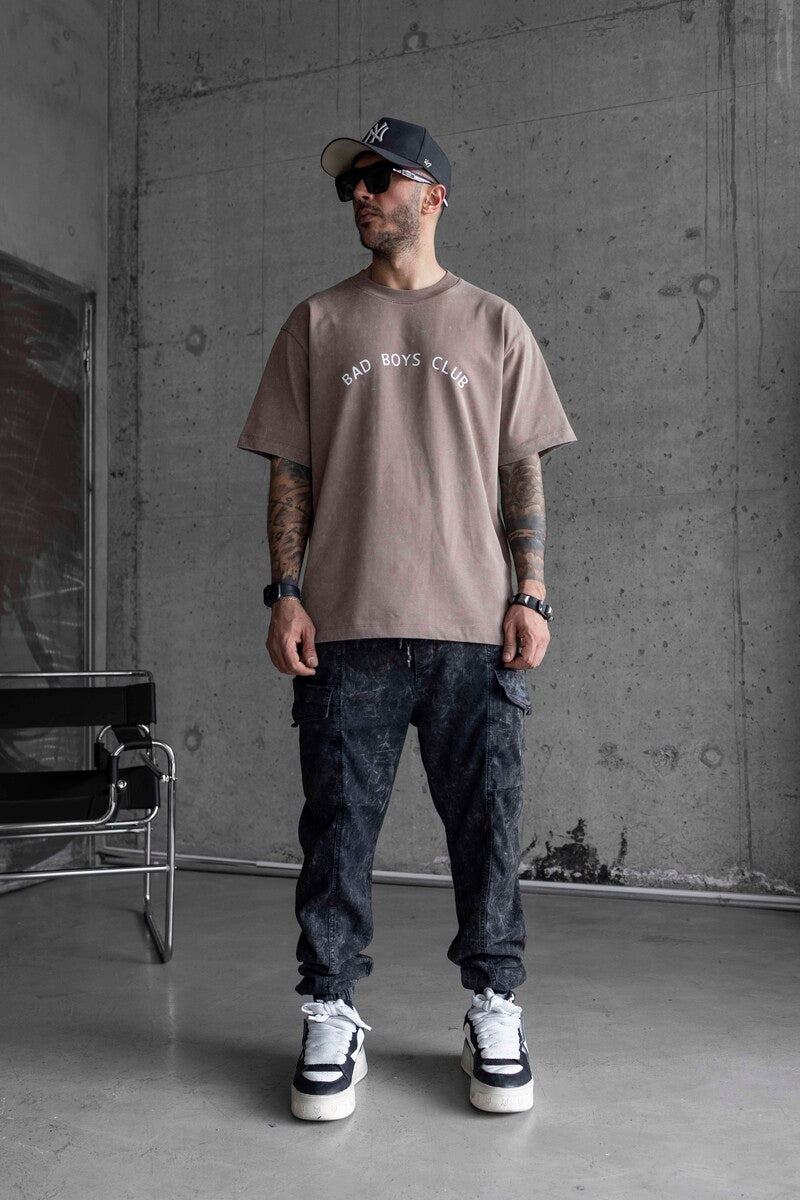 BAD BOYS CLUB PRINTED WASHED T-SHIRT BROWN 1770