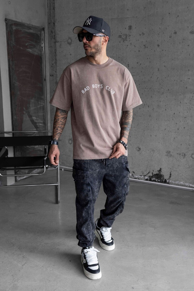 BAD BOYS CLUB PRINTED WASHED T-SHIRT BROWN 1770