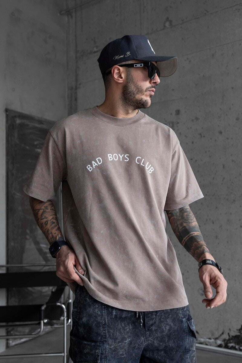 BAD BOYS CLUB PRINTED WASHED T-SHIRT BROWN 1770