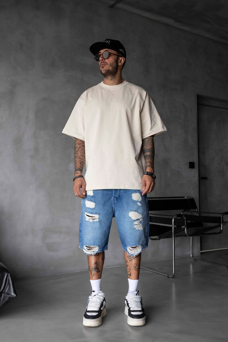 BASIC OVERSIZE BEIGE T-SHIRT 1708