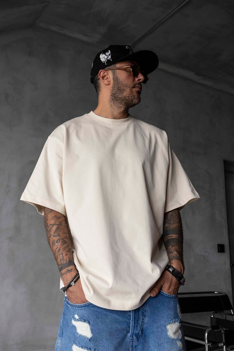 BASIC OVERSIZE BEIGE T-SHIRT 1708