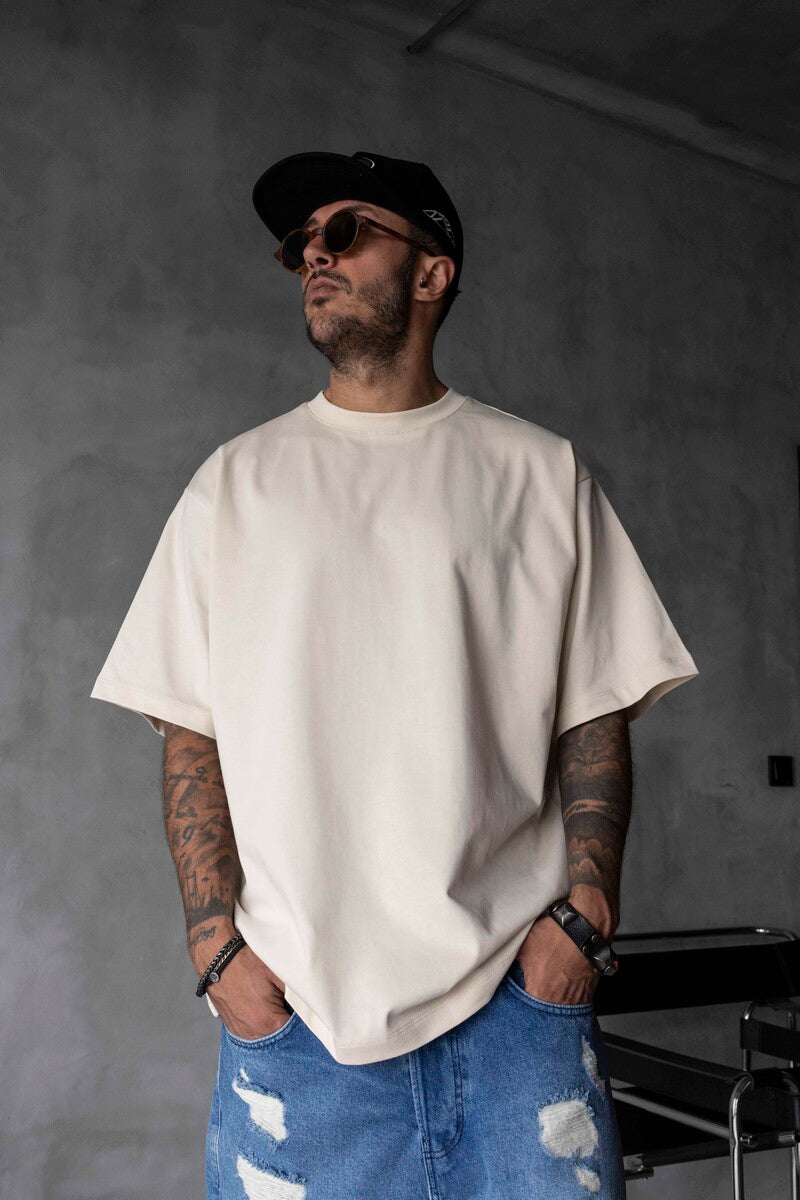 BASIC OVERSIZE BEIGE T-SHIRT 1708