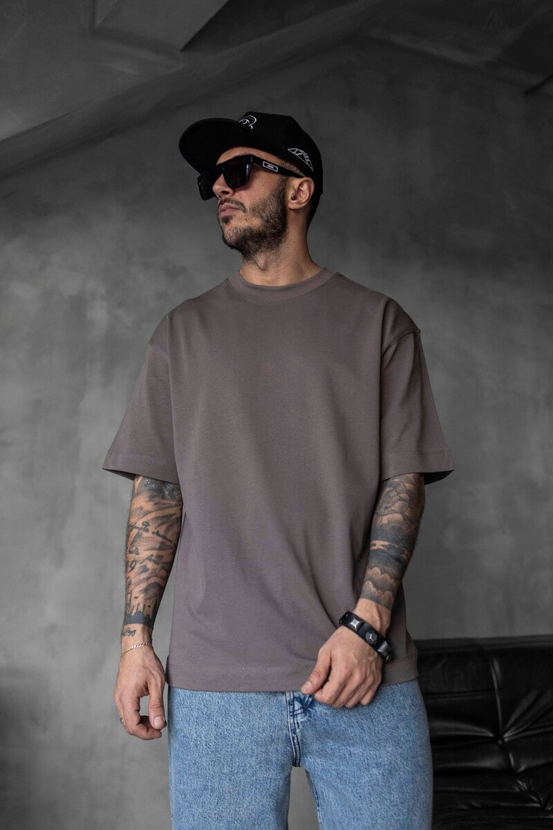 BASIC OVERSIZE BROWN T-SHIRT 1840