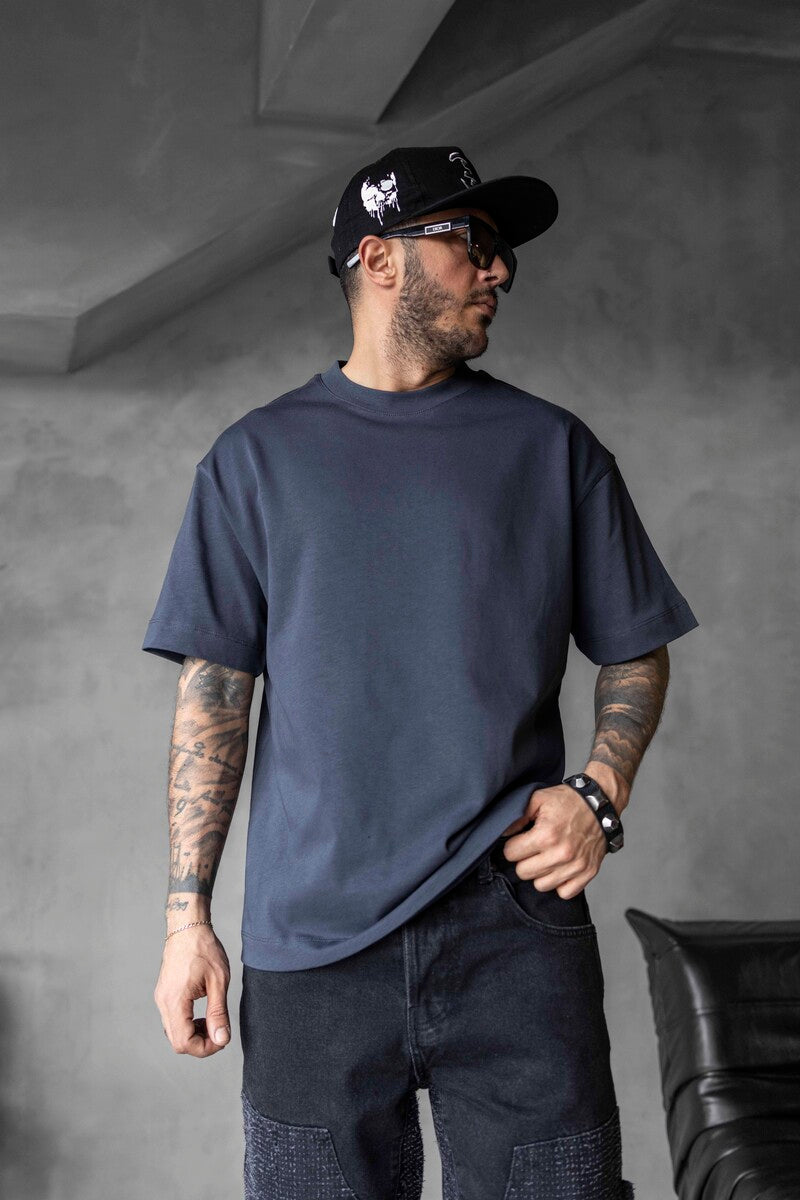 BASIC OVERSIZE NAVY BLUE T-SHIRT 1840