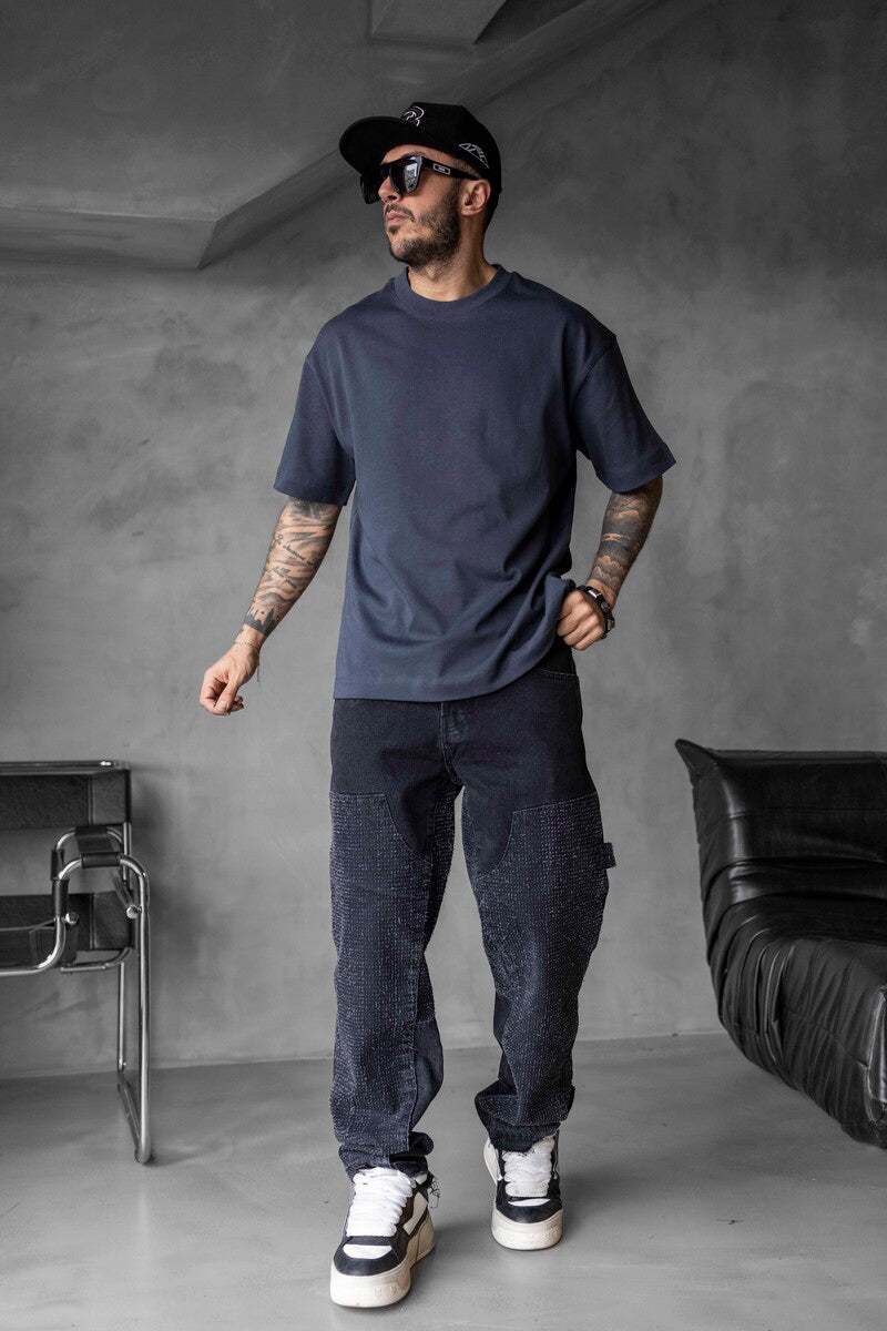 BASIC OVERSIZE NAVY BLUE T-SHIRT 1840