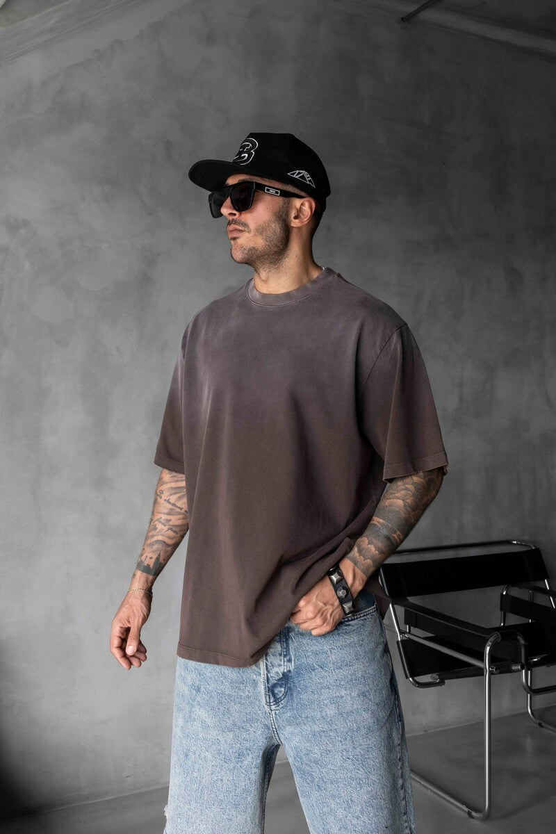 BASIC WASHED T-SHIRT BROWN 1685