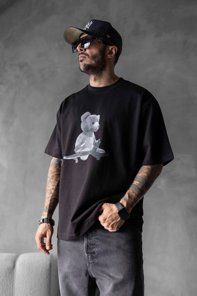 BEAR PRINTED T-SHIRT BLACK 1757