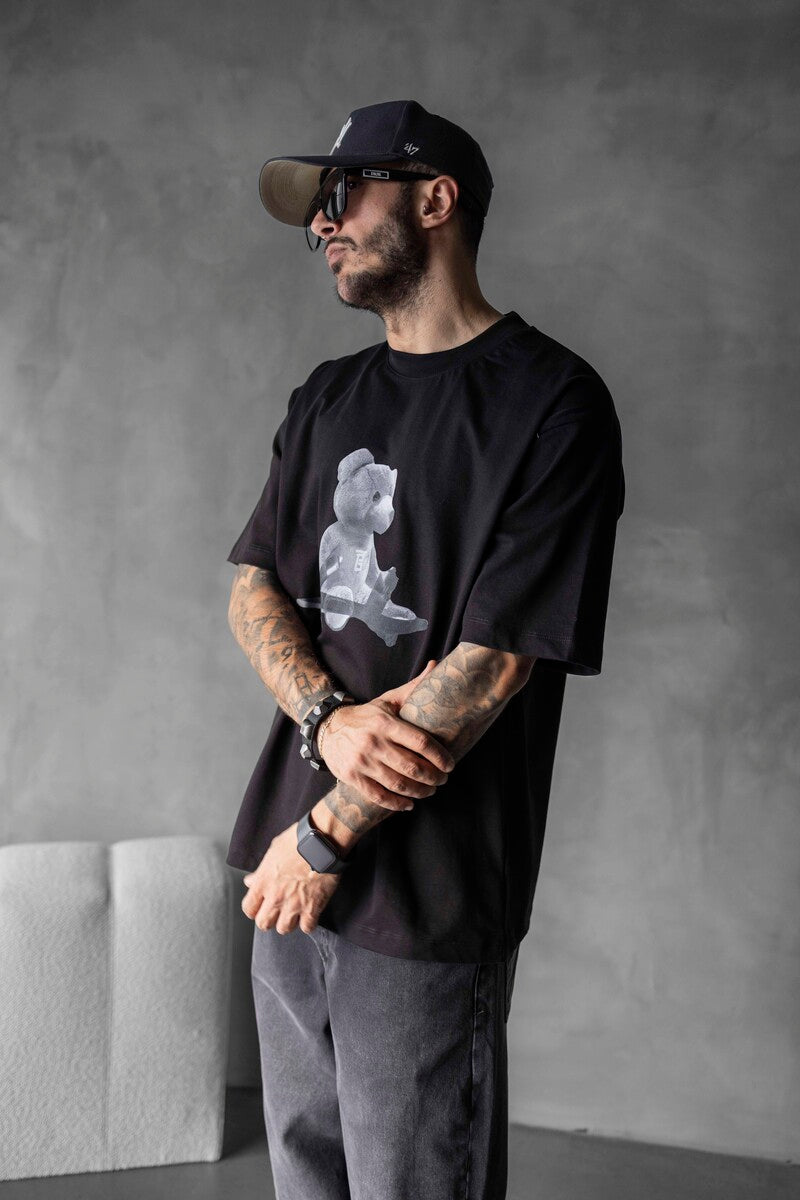 BEAR PRINTED T-SHIRT BLACK 1757