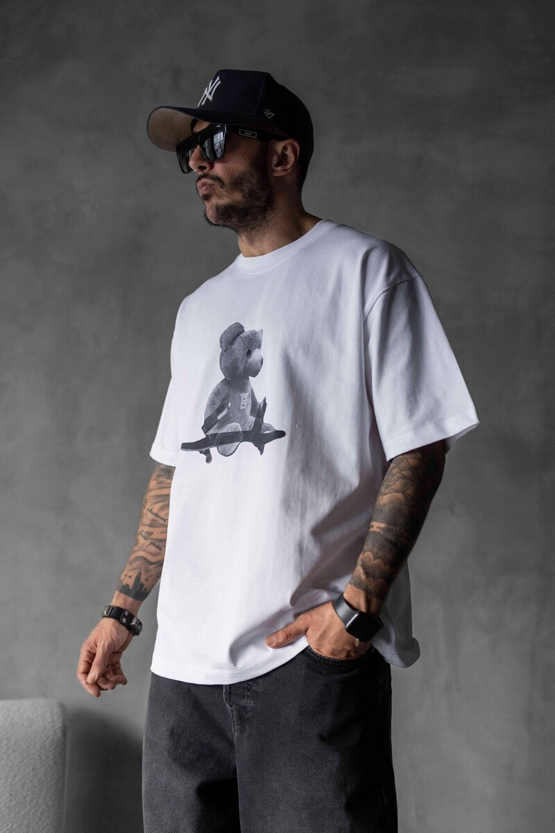 BEAR PRINTED T-SHIRT WHITE1757