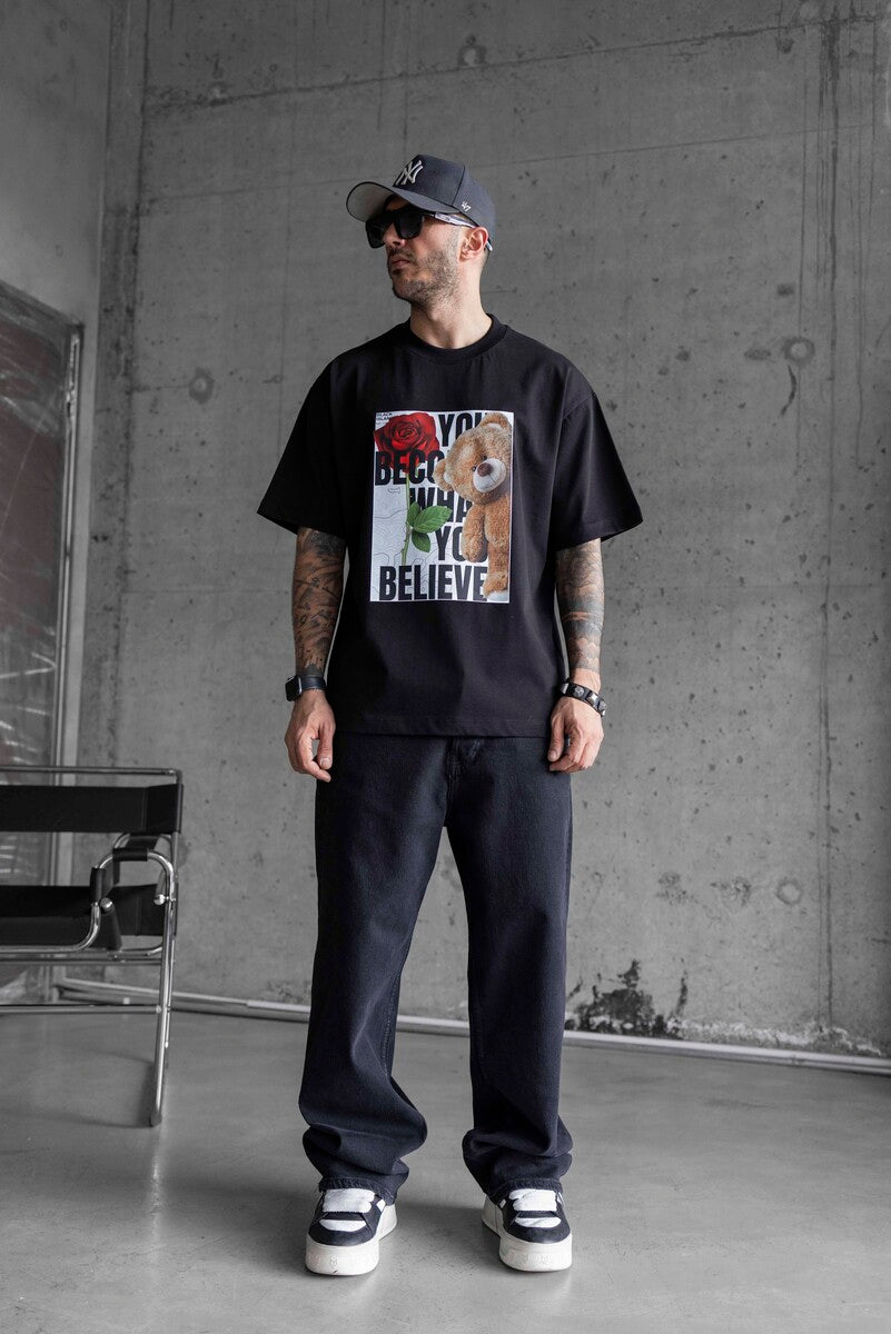 BEAR PRINTED T-SHIRT BLACK 1750