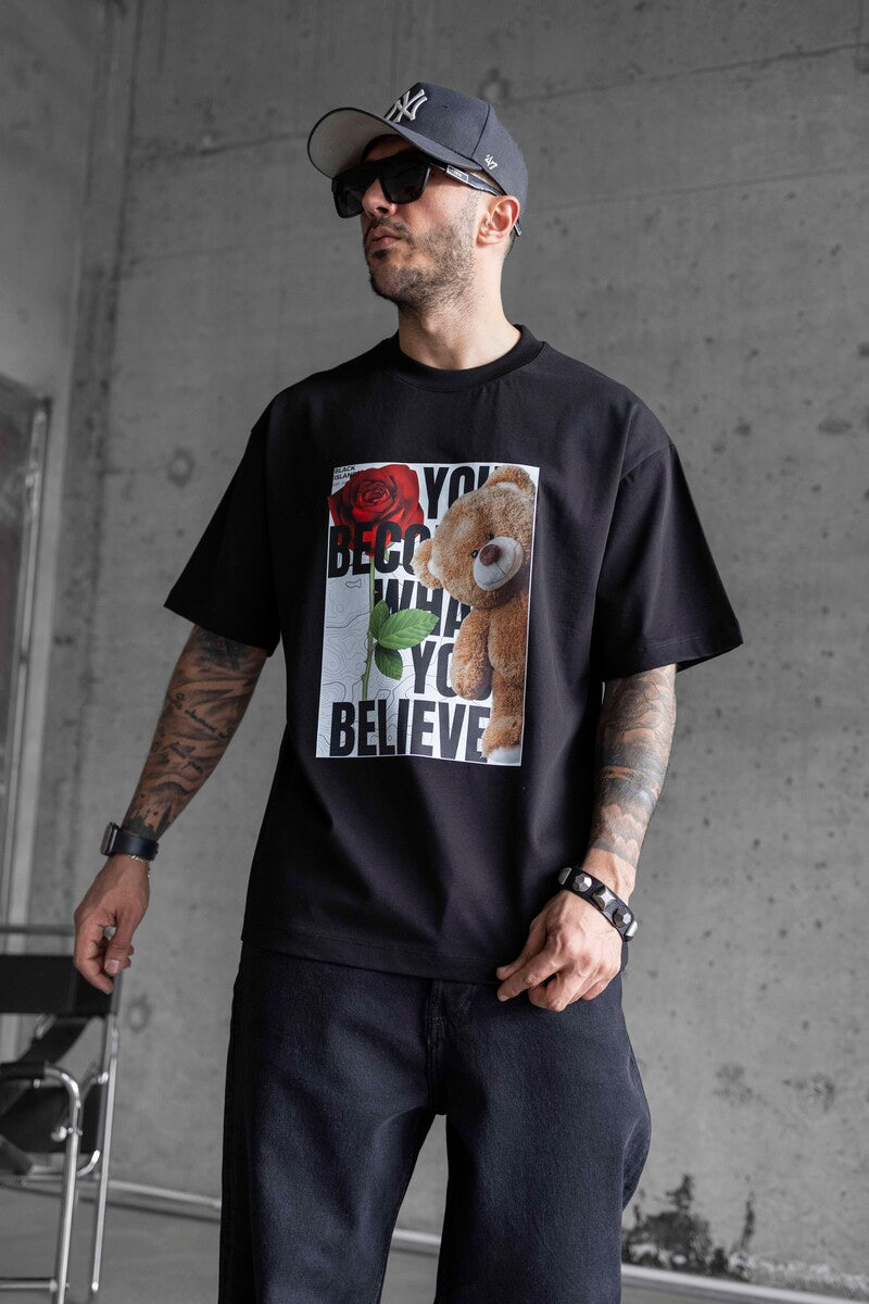 BEAR PRINTED T-SHIRT BLACK 1750