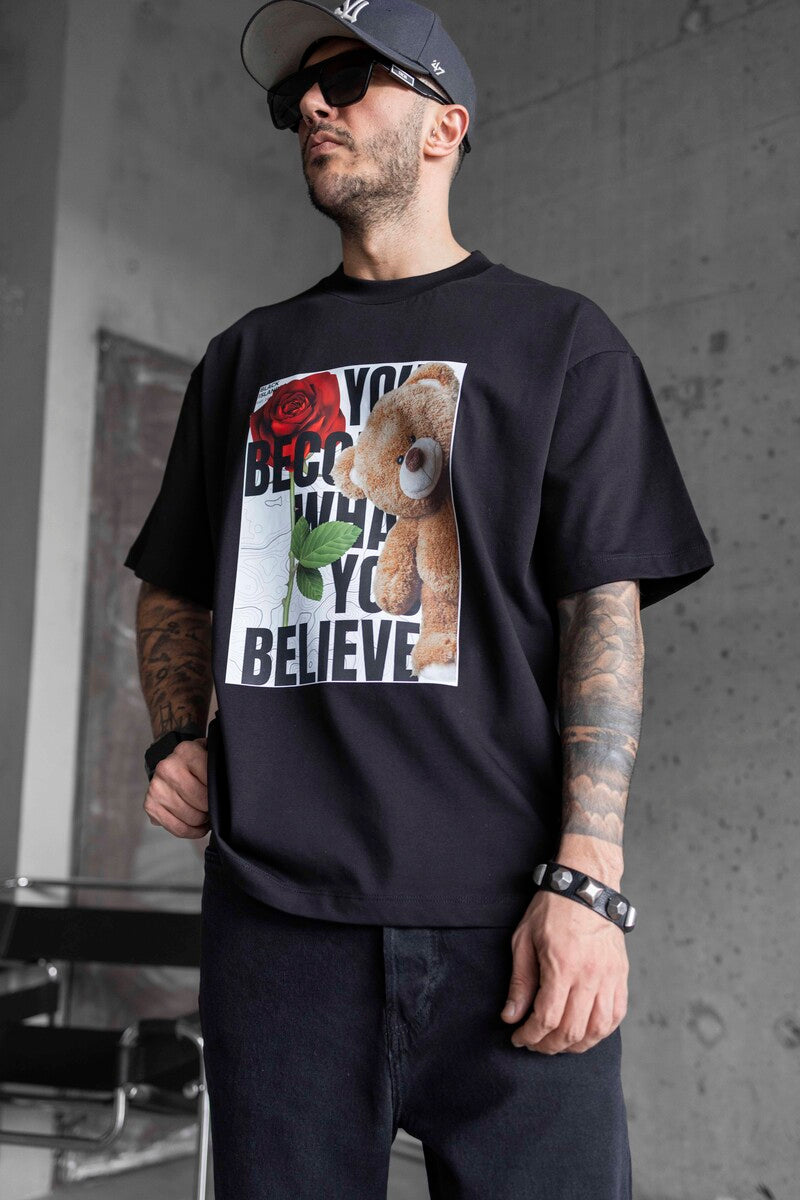 BEAR PRINTED T-SHIRT BLACK 1750