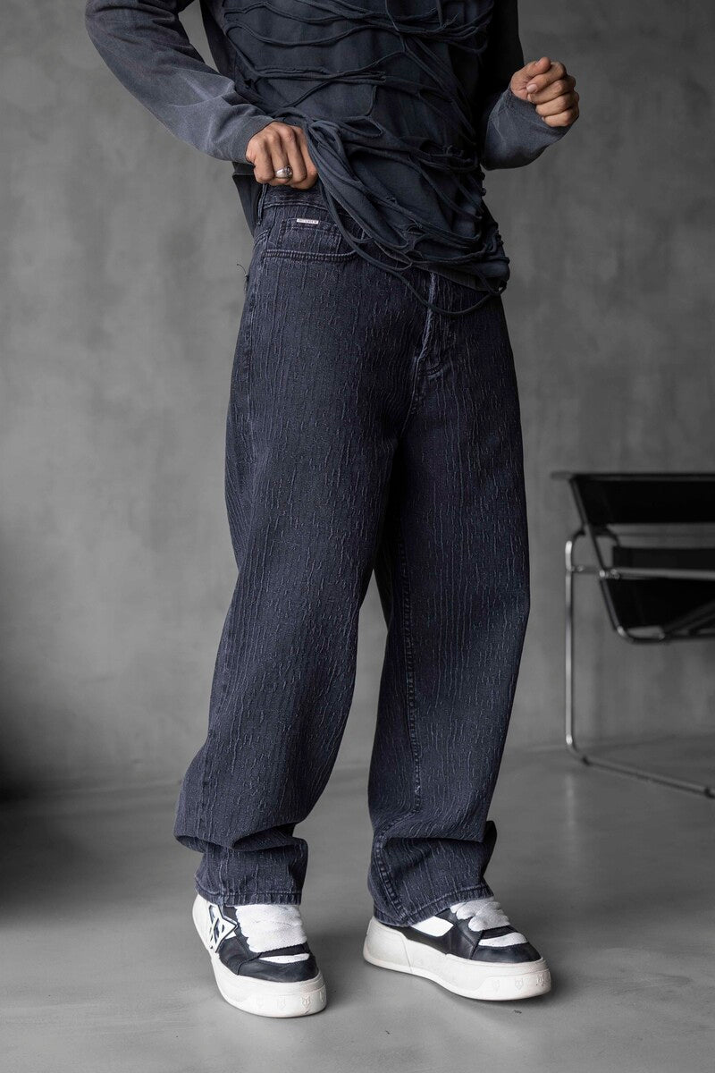 Black Baggie Denim Jeans 17098