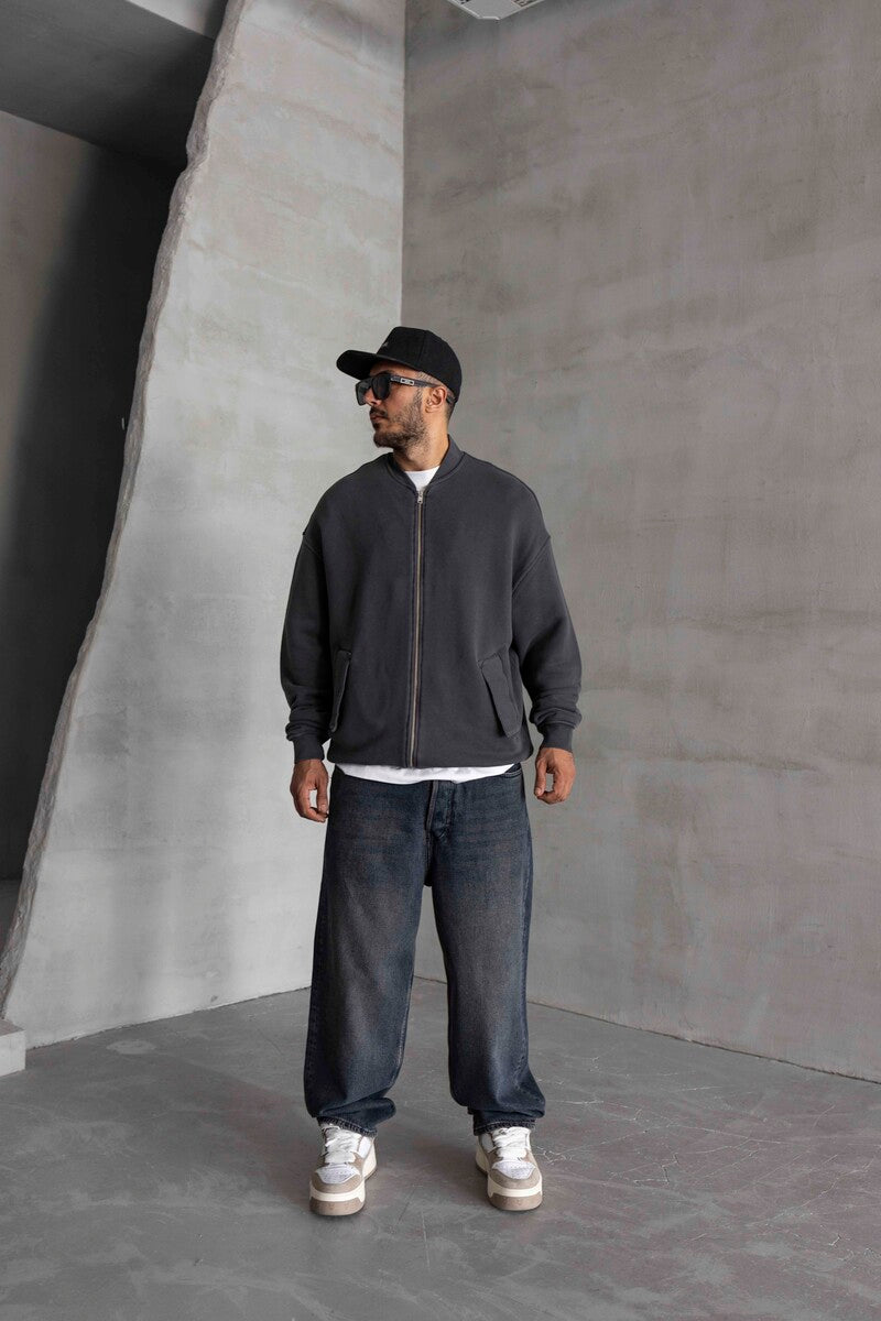 Black Island Antrasit Zip Sweatshirt 1532