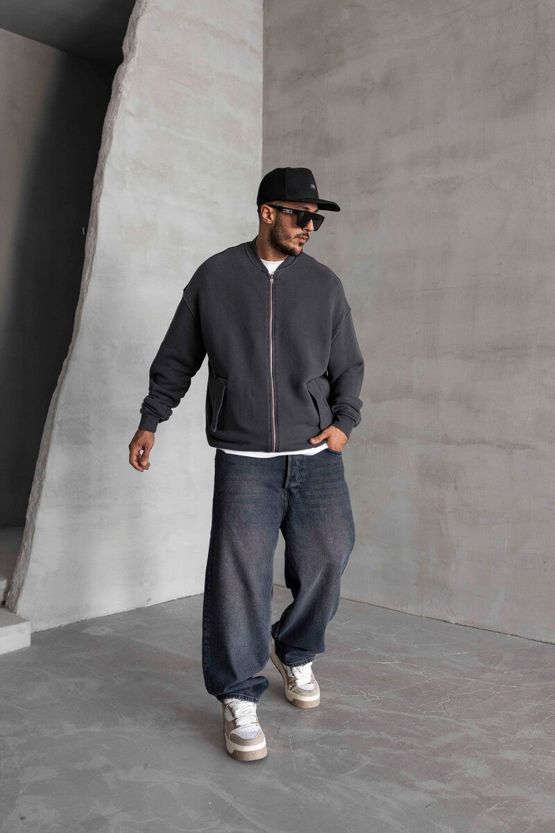 Black Island Antrasit Zip Sweatshirt 1532