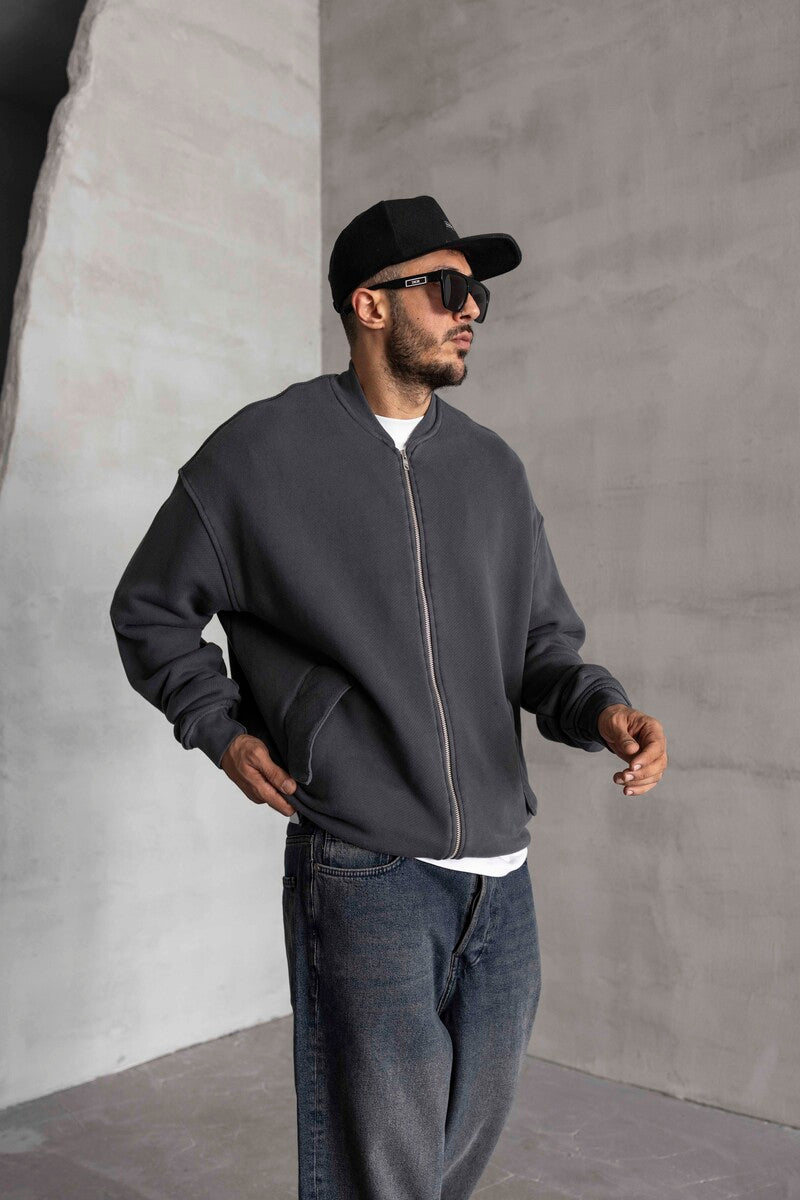 Black Island Antrasit Zip Sweatshirt 1532