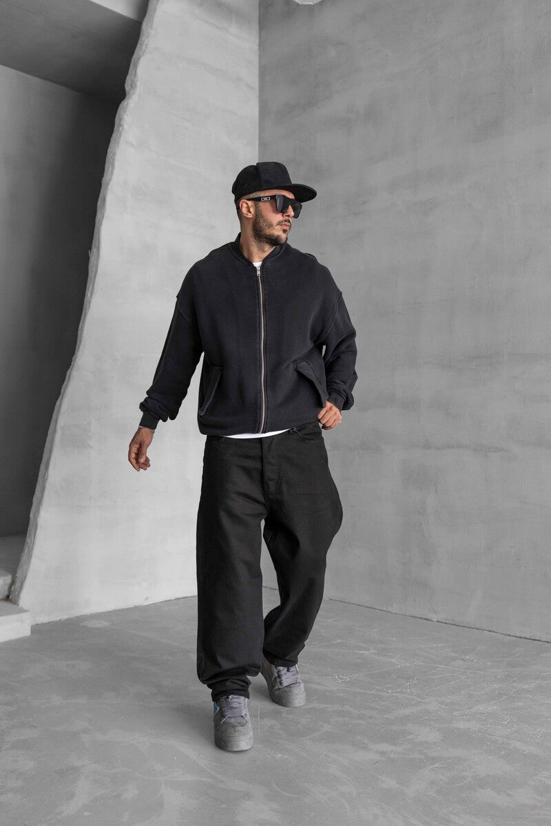 Black Island Black Zip Sweatshirt 1532