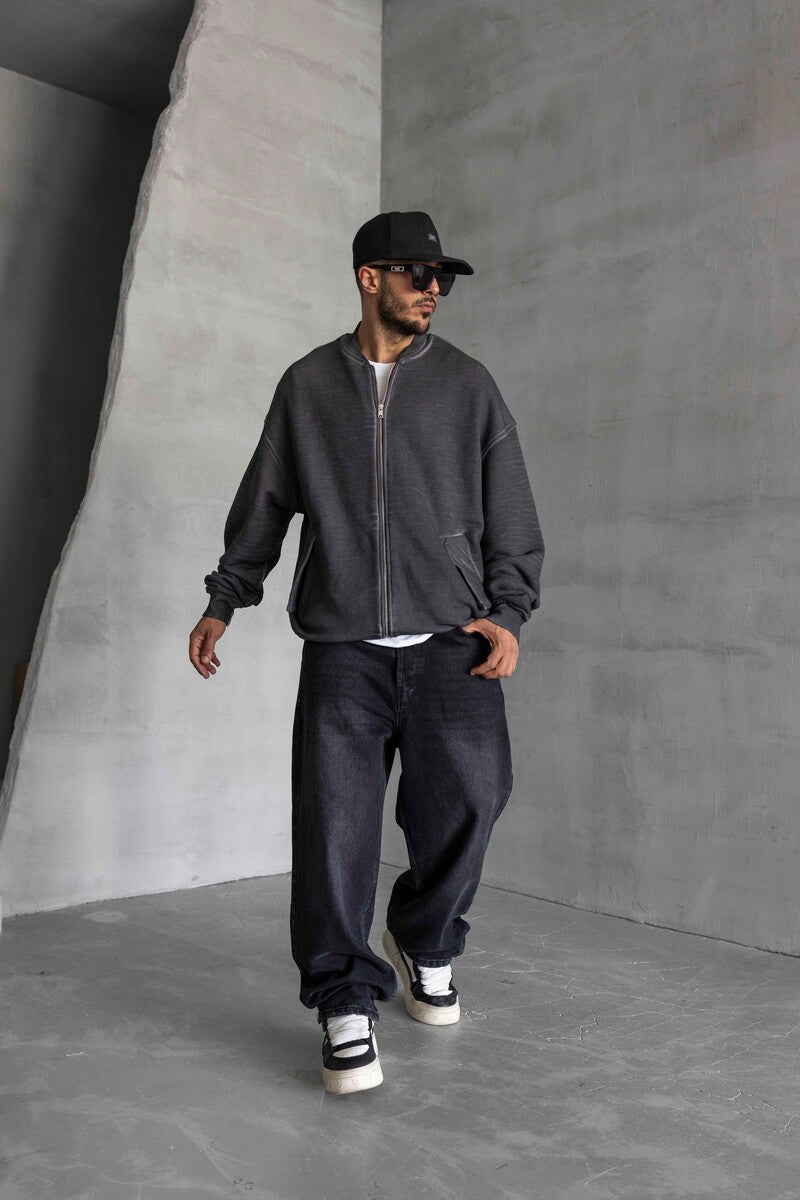 Black Island Grey Zip Sweatshirt 1532