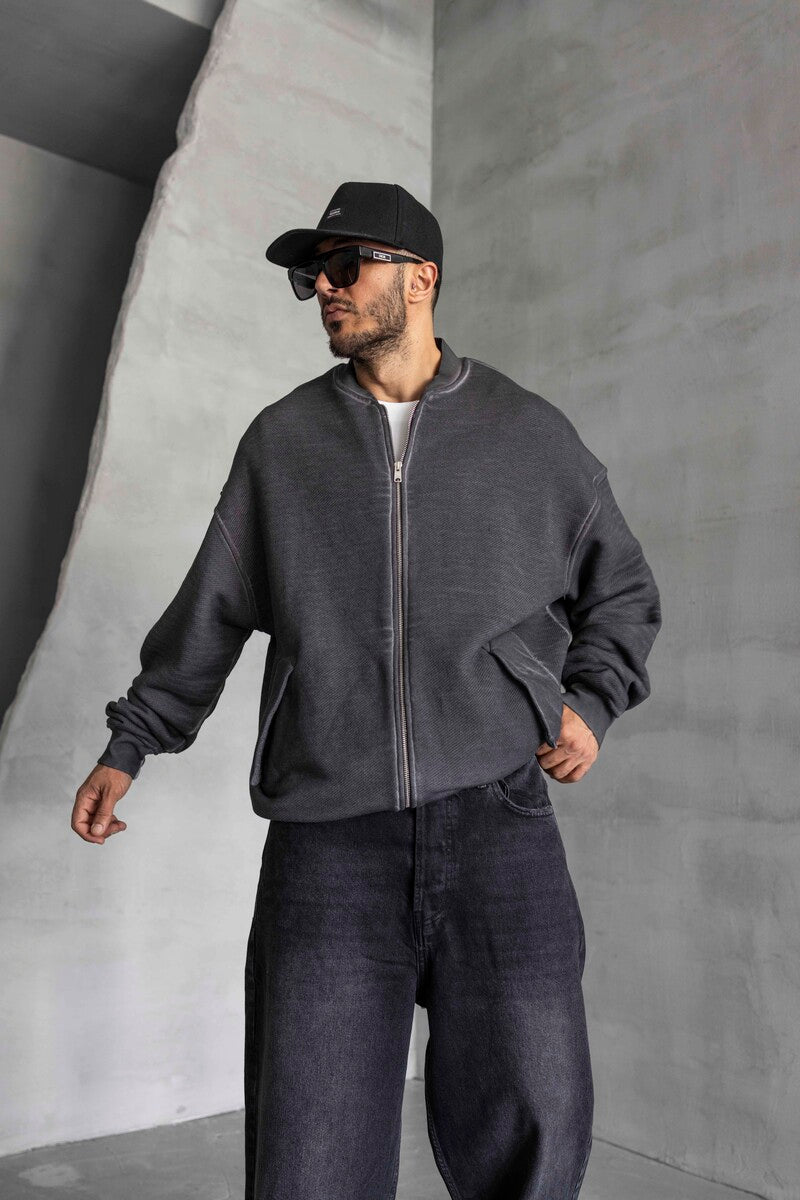 Black Island Grey Zip Sweatshirt 1532