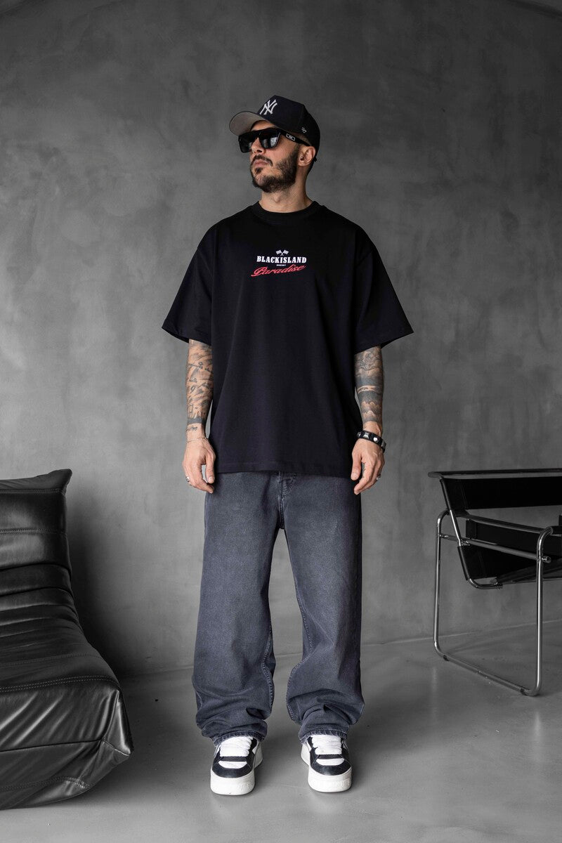 BLACK ISLAND PARADISE PRINTED T-SHIRT BLACK 1825