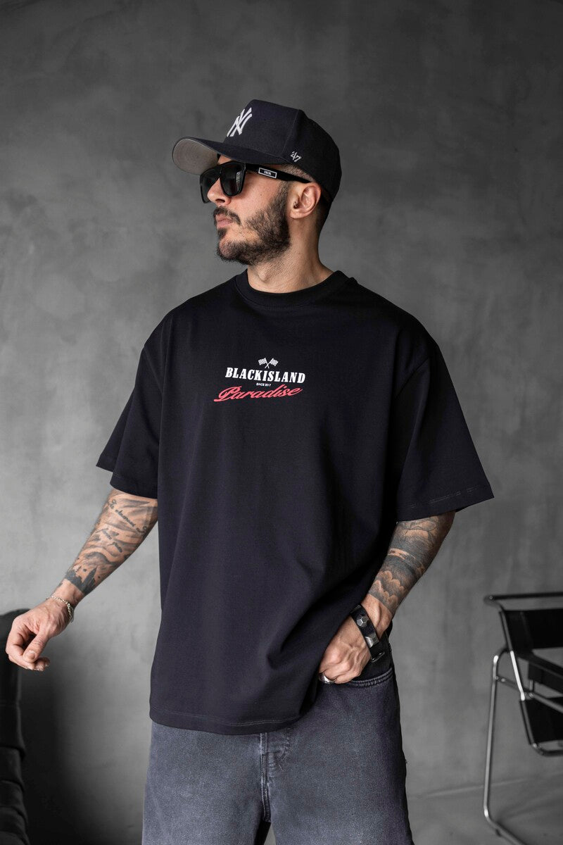 BLACK ISLAND PARADISE PRINTED T-SHIRT BLACK 1825