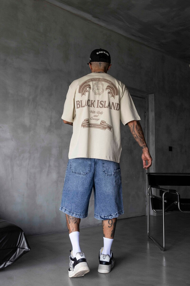 Black Island Printed Beige T-shirt 1870