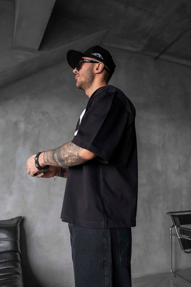 Black Island Printed Black T-shirt 1829