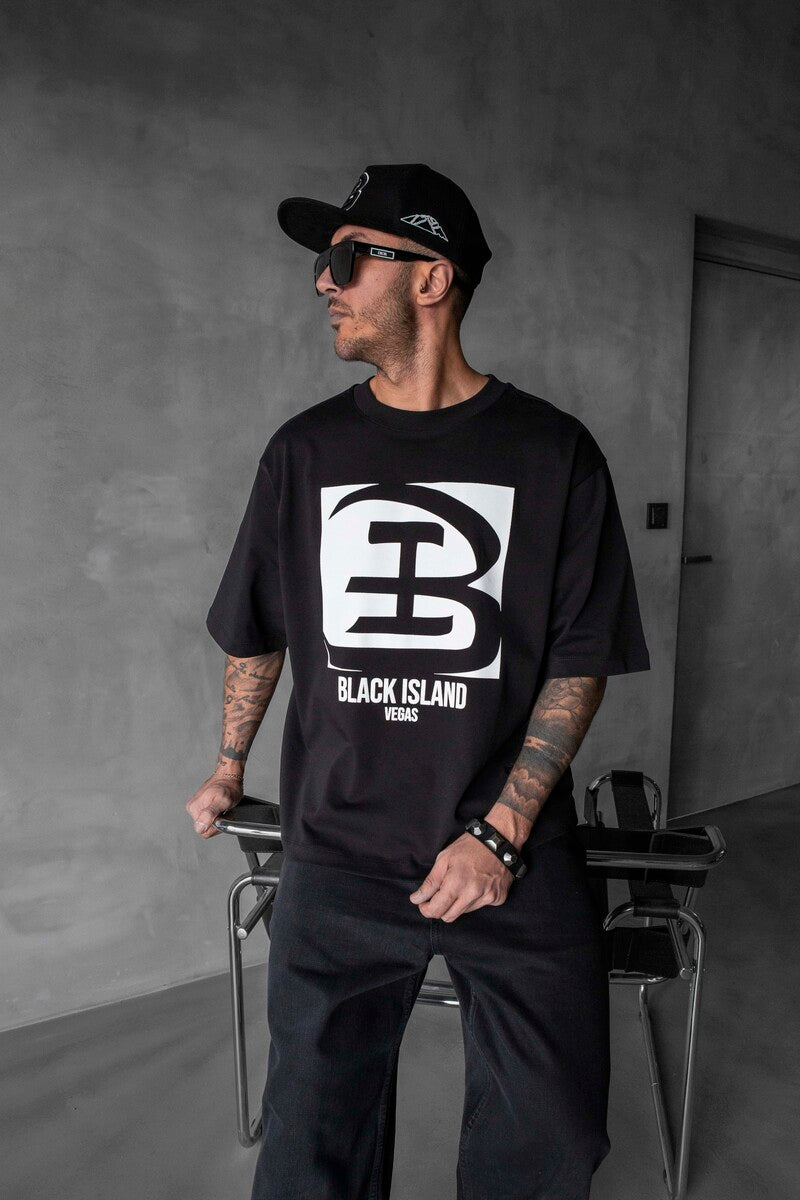 Black Island Printed Black T-shirt 1829