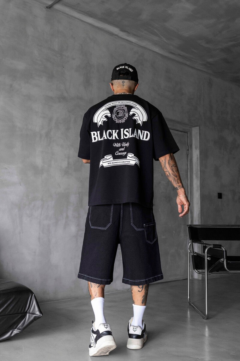 Black Island Printed Black T-shirt 1870