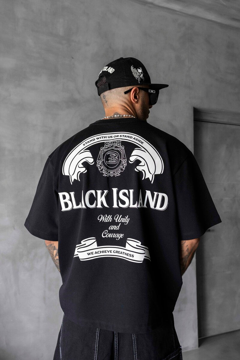 Black Island Printed Black T-shirt 1870