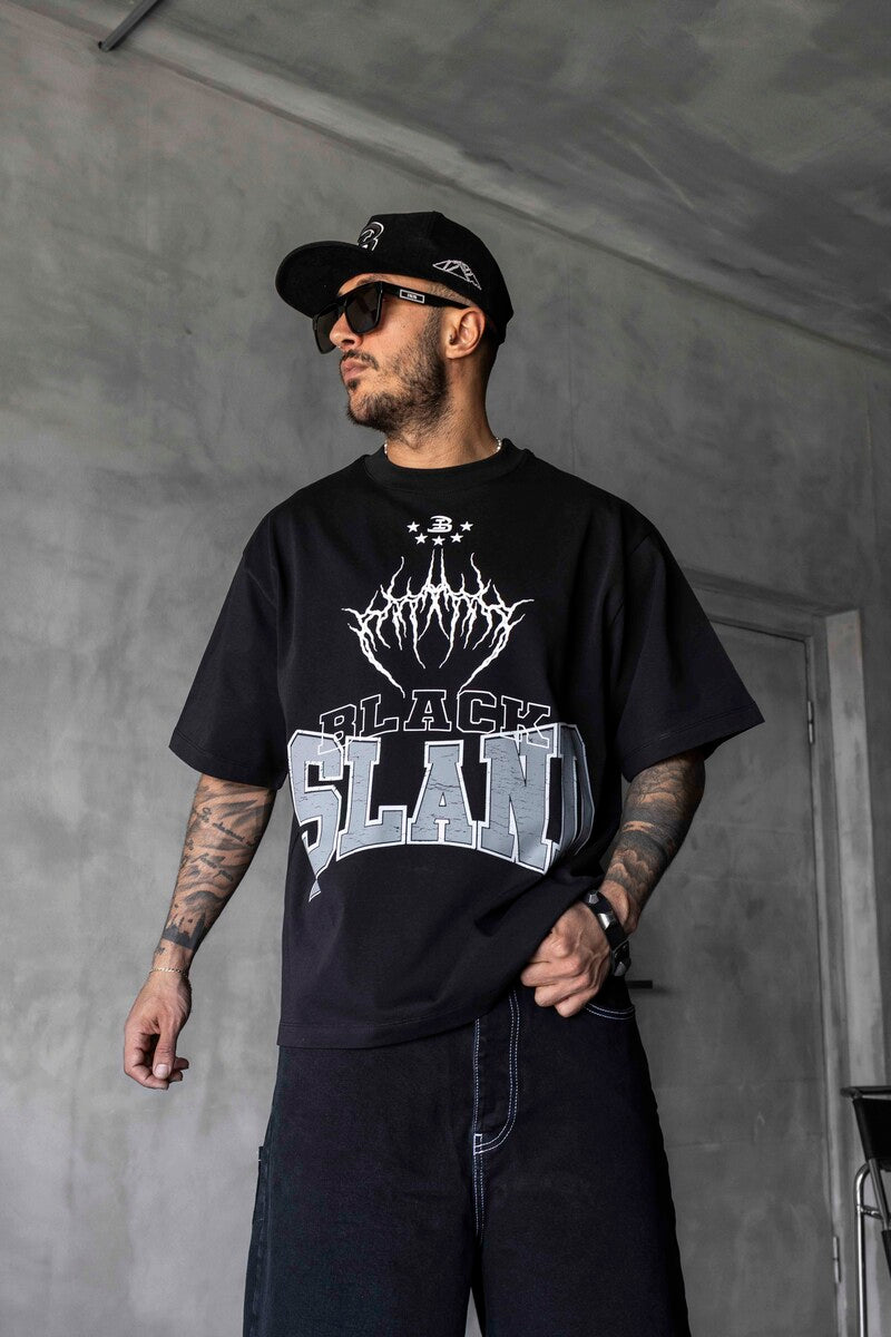 Black Island Printed Black T-shirt 1890