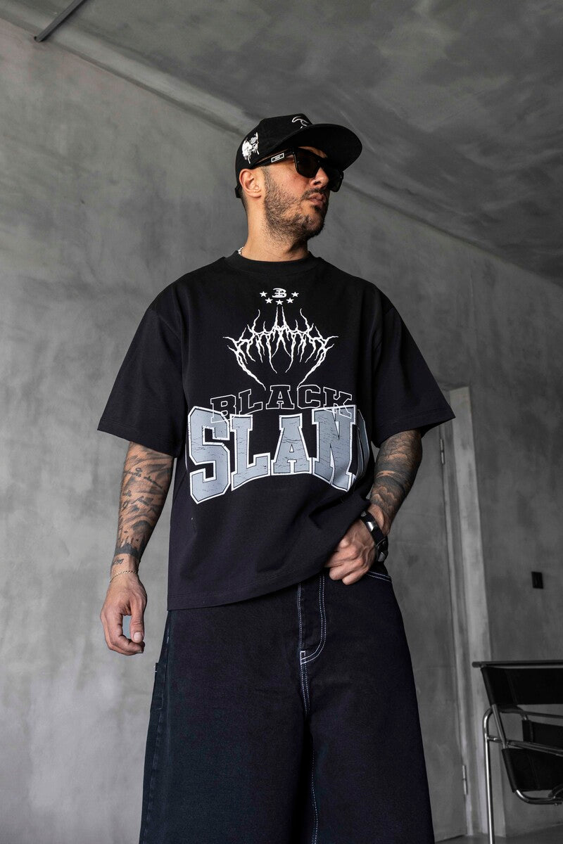 Black Island Printed Black T-shirt 1890