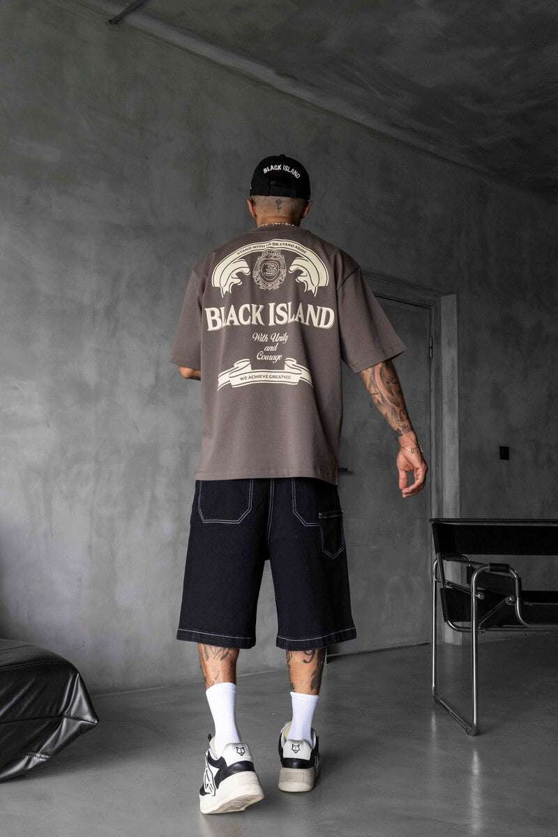 Black Island Printed Brown T-shirt 1870