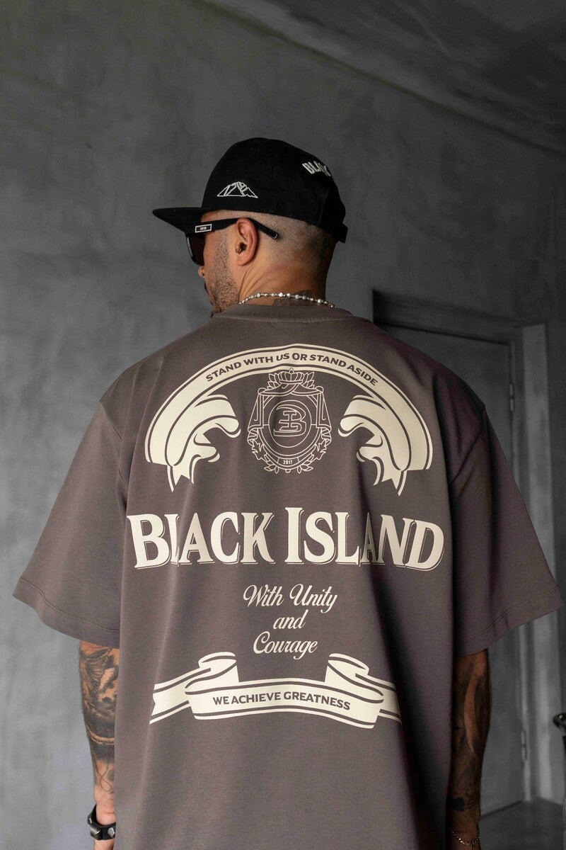 Black Island Printed Brown T-shirt 1870