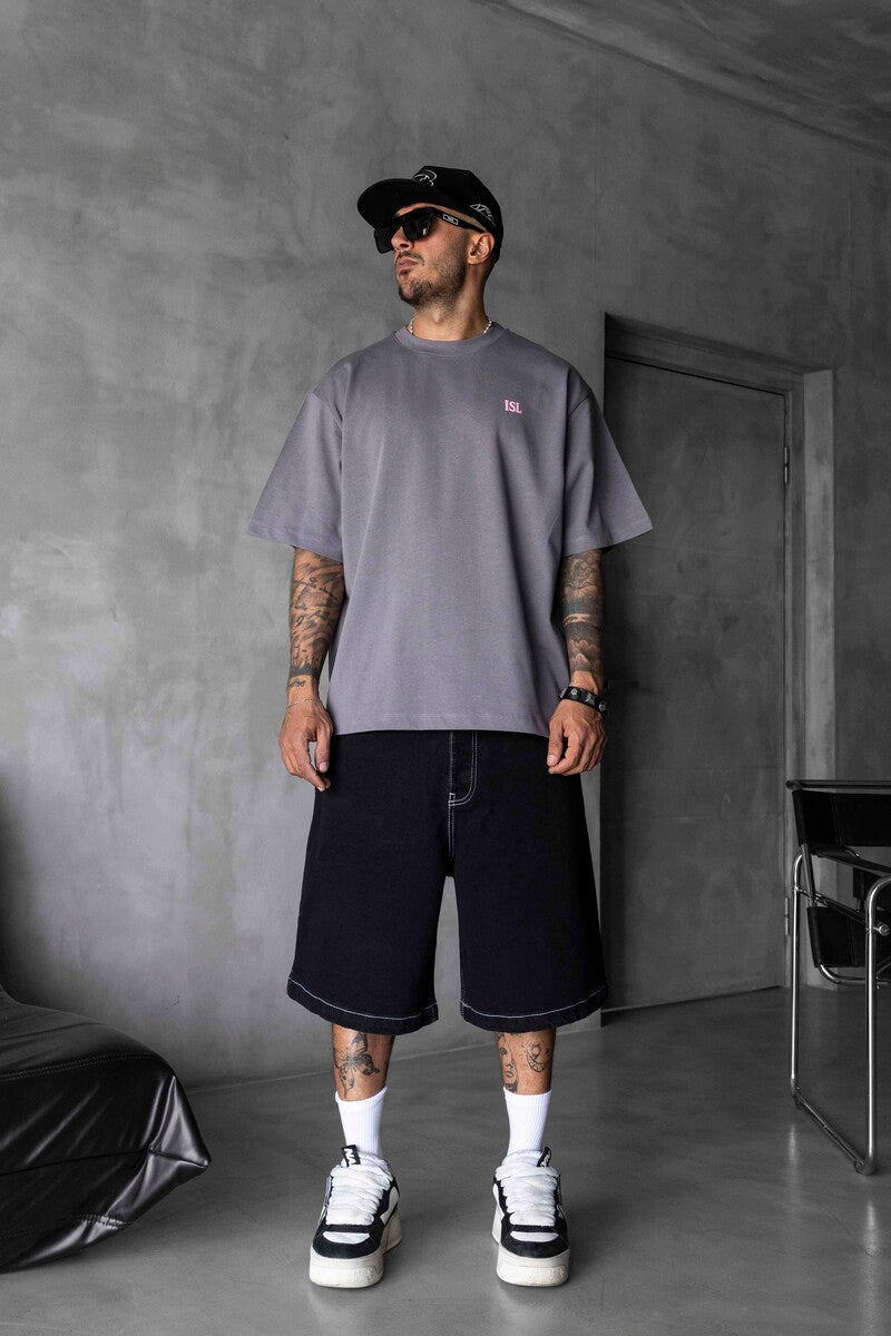 Black Island Printed Gri T-shirt 1870