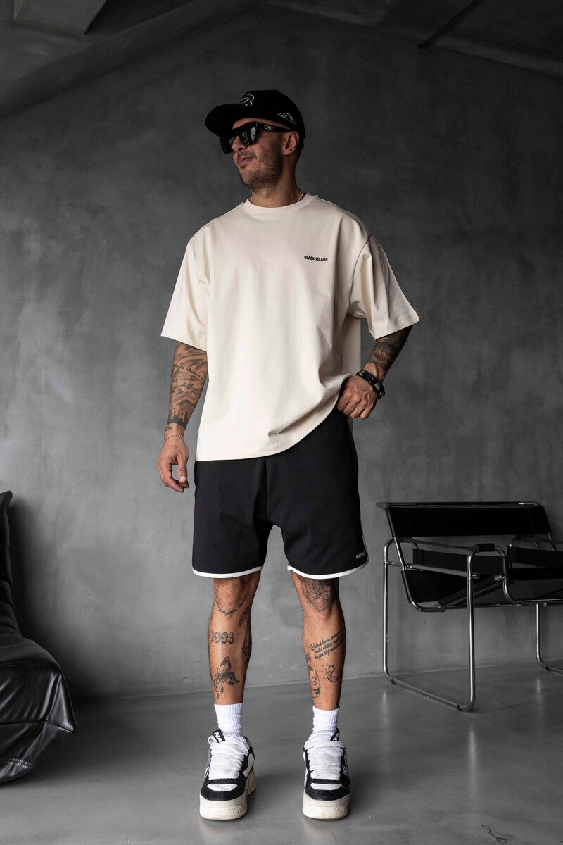 Black Island Printed T-shirts Beige1878