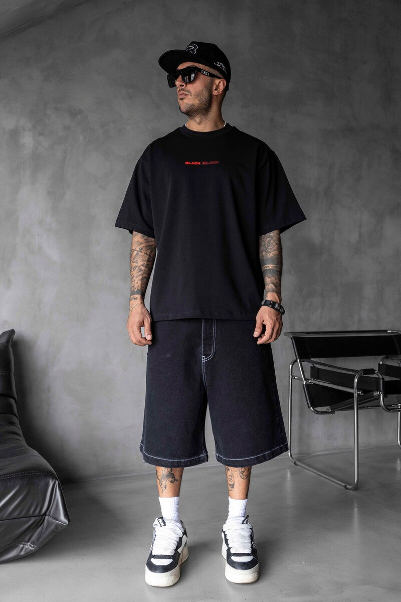 Black Island Printed T-shirts Black 1876