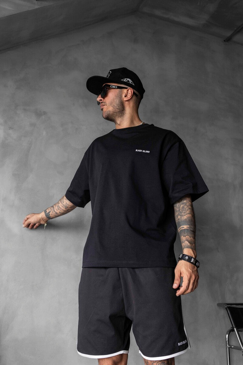 Black Island Printed T-shirts Black 1878