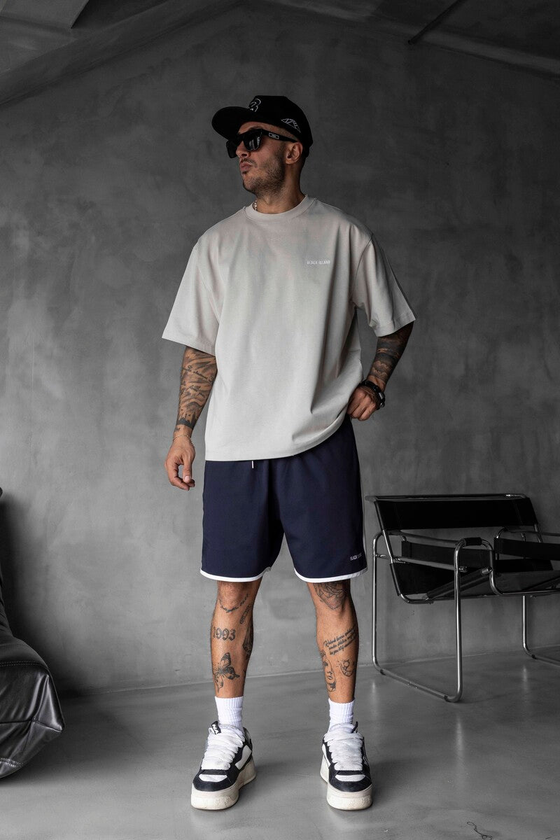 Black Island Printed T-shirts Light Gray 1878